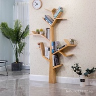 g8Creative Solid Wood Bookshelf Art Tree-Shaped Wall Floor Shelf Child Storage Simple