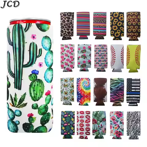 JCD 2Pcs Collapsible Neoprene Can Beer Cooler Sleeve Tall Energy/Beer Drink Coolies For 12oz Rocksta