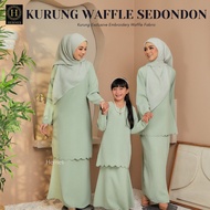 BAJU KURUNG MODEN HAWANI BAJU RAYA 2024 BAJU KURUNG SEDONDON IBU ANAK BAJU KURUNG SULAM WAFFLE TEXTURE FABRIC by hernes