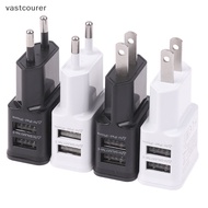 Vast 1pc Dual USB Ports EU US Plug Charger Phone Portable Power Charger Adapter USB Charger Travel Plug Charging Adapter EN
