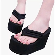 9 cm thick block wedge sandals