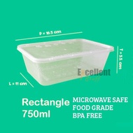 kotak makan plastik thin wall 750 ml microwave safe