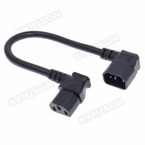 C13-C14 Computer Angled Power Extension Cord, H05VV-F 3G1.5mm, IEC320 C13 Female to C14 Male Adapter