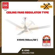 KDK 150CM/60" 3 Blade Regulator Ceiling Fan (White) - K15V0