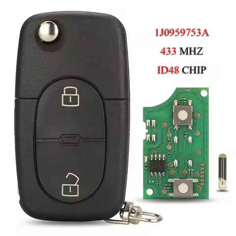 jingyuqin 1J0959753A Remote Smart Car Key For Volkswagen VW Golf Passat MK4 2Buttons 434MHZ ID48 Chi