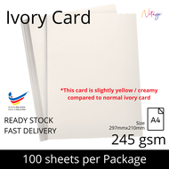 210/230G/250GSM Ivory Card Art Card 2 Side A4/A5 Size 100 Sheets for Digital Printing White Card