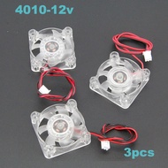 QKKQLA5 4010 40x40x10mm 4cm Hydraulic Bearing 2pin DC 5v 12v 24v Cooling Brushless Fan Transparent w