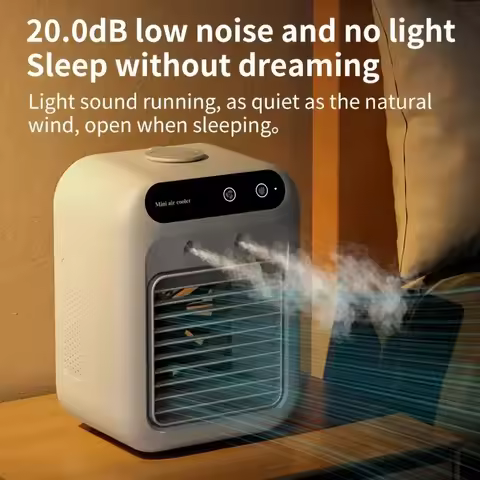 500ml water capacity air cooler fan, silent USB charging small fan, 9-blade high wind power