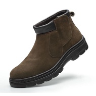 Four-Season Cowhide ความปลอดภัยรองเท้าลื่นเชื่อมรองเท้าทํางาน Anti-กลิ่น Anti-Puncture ทนทาน One-Ste