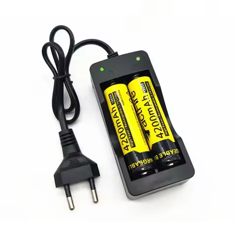 18650 Battery Charger Black 2 Slot AC 110V 240V Dual For 18650 Charging 4.7V Rechargeable Lithium Ba
