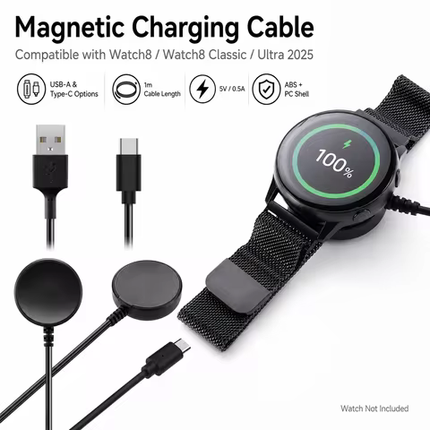 Magnetic Charging Cable For Galaxy Watch 8 Watch8 Classic Ultra 2025 USB-A Type-C 1M Smartwatch Char