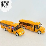 [DOOR OPEN] Bus model toy WITH LIGHT MUSIC school bus, car, student bus with strong wind-up running 