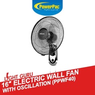 PowerPac 16" Electric Wall Fan with Oscillation (PPWF40)