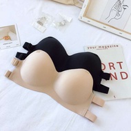 Bra strapless rubber strapless bras, stylized cross back straps, with inner straps