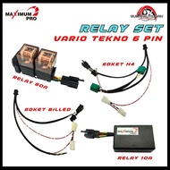 PREMIUM LIGHT RELAY CABLE SET VARIO TEKNO 6 PIN 80A HID SOCKET BILED LED H4 MOTOR SOCKET RELLAY LAMP