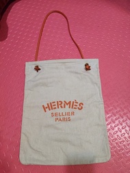 Vintage Hermes Sellier Paris 愛馬仕帆布包 橙色字 收藏品