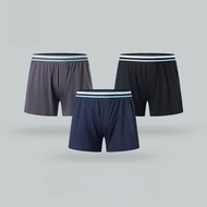 HLA | กางเกงบ็อกเซอร์ชายผ้าฝ้ายแท้เอวสูงระบายอากาศได้ดี HLA Pure Cotton Arlo Boxer Briefs ทรงสี่เหลี