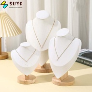 SUYO Jewelry Storage Rack, Show Suede Necklace Display Rack,  Wooden  Display Model Necklace