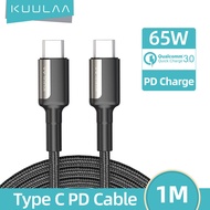 【50% OFF Voucher】KUULAA 1M PD 65W USB Type C to USB Type C Cable QC 4.0 3.0 Fast Charge USBC Cable Data Wire For Samsung S20 Xiaomi 10 Huawei Oneplus