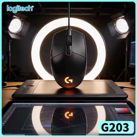 Logitech G203 LIGHTSYNC Gaming Mouse 8000 DPI Adjustable RGB Backlight 6 Buttons Mechanical Tensioni