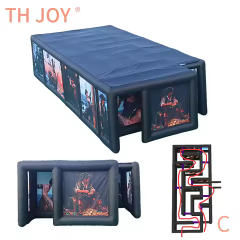 9x4m big inflatable pirate haunted house full printing inflatable laser tag games maze for sale