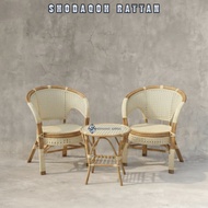 Aesthetic Rattan Rainbow Patio Chair Minimalist Rattan Lounge Guest Chair with Finish