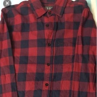 MERAH KEMEJA HITAM Erigo Local Brand Vintage Thrift Store Shirt Red Red Black Black Premium Tartan P
