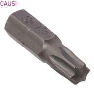CAUSI 1pc Screw Driver Bit, S2 Alloy Steel 1/4 Inch Hex Shank Torx Bits, T6-T40 25mm Length 6 Point 
