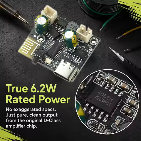 BPM13 Plus Mono Bluetooth 5.4 Amplifier Board 6.2W Class D Audio Module with USB EQ Adjustment for D
