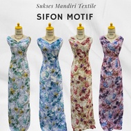 UNGU MERAH Ceruti Babydoll Chiffon Fabric with Leaf Motif in Burgundy, Purple, Coksu-Red, Denim-Tosc