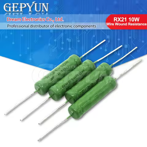 5PCS RX21 10W Wire Wound Resistance 5% 1R 10R 100R 1K 10K 12K 15K 18R 20R 22R 24R 27R 30R 33R 36R Re