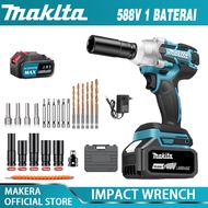 MAKITA Bor impek pembuka baut motor Cordless Impact Wrench high torsi Brushless impact Baterai 1090V