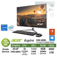 Acer All-in-One Aspire C24-1650-1114G1T23Mi/T003 (DQ.BFTST.003) 23.8", i3-1115G4, 4G, 1TB HDD, Win10 ประกันศูนย์ 3 ปี