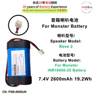7.4V 2600mAh 19.2Wh  音箱喇叭电池 For Monster Battery  Rove 2 For Monster  INR18650-25 Battery