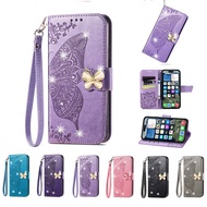 Case for Xiaomi POCO C85 C75 C65 C55 C71 C61 4G Flower Leather Luxury Sparkling Diamond Flip Wallet 