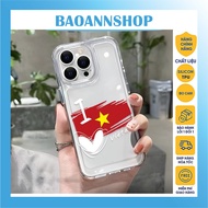 I love Vietnam iphone case K66 transparent shockproof square edge 7plus/8plus/X/xsmax/11/12/13/14/pr