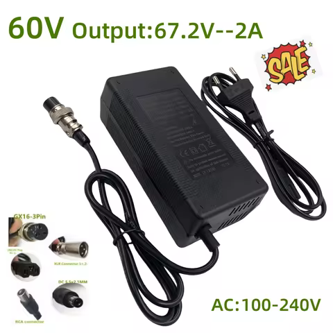 Output 67.2V2A Charger for 60V NIU NQi GTS /Vmoto Super Soco TC/Horwin EK3/Zero SR/Evoke Urban Class