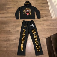 Bộ đồ thường ngày Manfinity Streetrush Letter & Cartoon Print Hoodies And Long Sleeve Sweatpants, Bộ