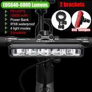 NEWBOLER 10000mAh Bike Front Light 6000 Lumens USB Charging Bicycle Light IPX6 Waterproof Cycling Fl