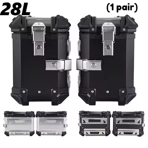 28L Universal Motorcycle Rear Top Box Side Luggage Case Para Motos Storage Trunk Lock Travel Toolbox
