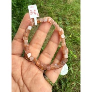 (Al8)(5li+)Sunstone square bead bracelet