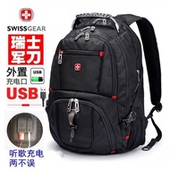 【TikTok】Swiss Army Knife Backpack Men's Backpack Men's Large Capacity17Inch Casual Business Computer Bag School Bag Outd