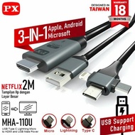 Hdmi to Micro USB Type-C Lightning Converter For IOS Android PX MHA-110U TV