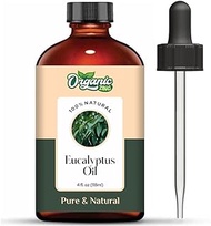 Organic Zing Eucalyptus Essential Oil Organic Pure &amp; Natural for Skin, Face, Hair Care, Aroma therapy, Diffuser, Conditioner - 118ml