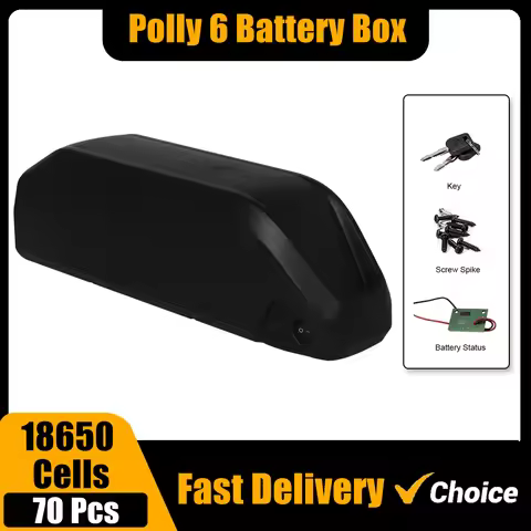 ChamRider-Polly 6 E-bike Battery Case, Down Tube, Downtube Electric Bike, Nickle Strips, 18650 Cells