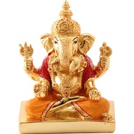 Shreemant Dagdu Sheth Ganesha - 24kt GOLD PLATED IDOL - Aarya24KT - Size: 9cm x 12cm