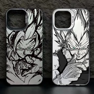 Casing For Samsung Galaxy S24 S23 Ultra S22 Plus S21 FE S20 Note 20 Popular Anime Goku Luxury Silver Plated Inside Hard Cover