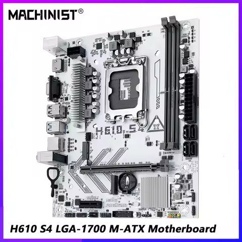 MACHINIST H610 S4 DDR4 MATX Motherboard Support12 13 14 Gen H610 Intel LGA 1700 CPU 12100F 12400F 12