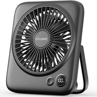 Otlonpe Portable Desktop Fan 6.5 Inch (about 16.5cm), 4000mAh Rechargeable Battery Power Supply and 