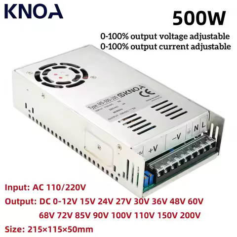 500W Switching Power Supply 0-12V 13.5V 15V 24V 36V 48V 60V 72V 85V 110V 150V 200V AC/DC Voltage Adj